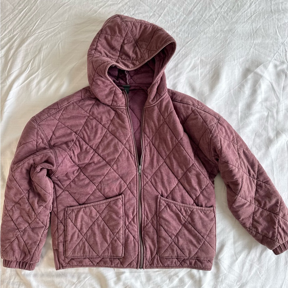 Quilted Women’s Oversized Jacket in Mauve